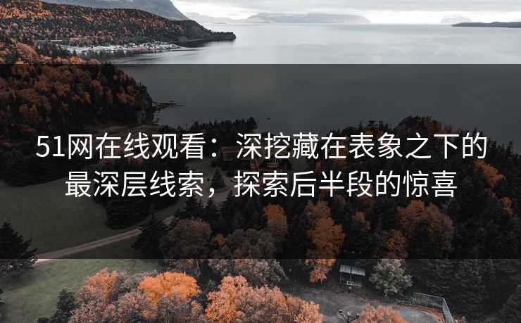 51网在线观看：深挖藏在表象之下的最深层线索，探索后半段的惊喜